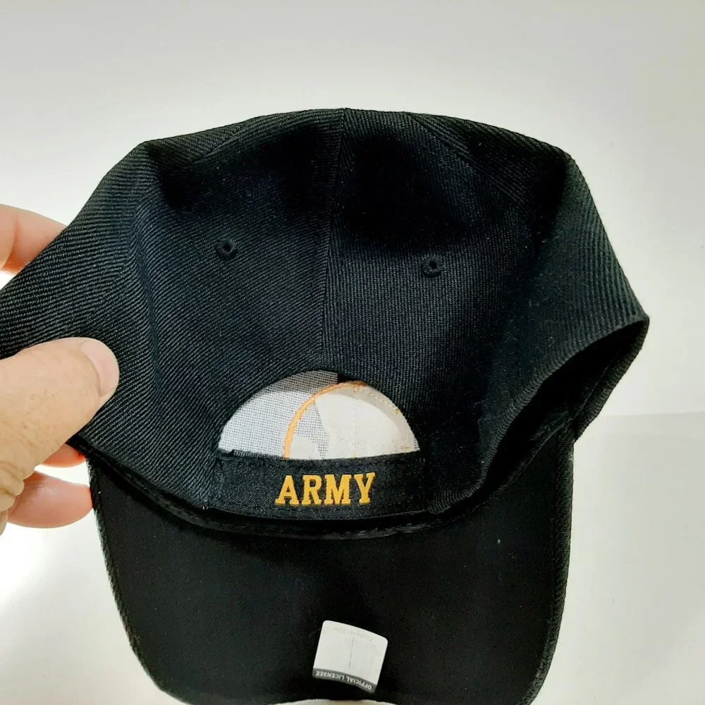 US ARMY EMBLEM HAT USA FLAG ON SIDE BRIM BALL CAP